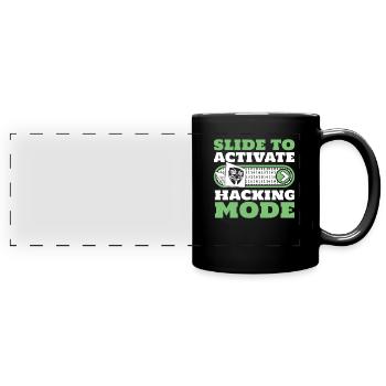 Faites glisser pour activer le renifleur de phishing en mode piratage - Mug panoramique uni - noir - Devant