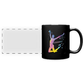 Gymnast with clubs Rhythmic gymnastics - Full Colour Panoramic Mug - black - Front
