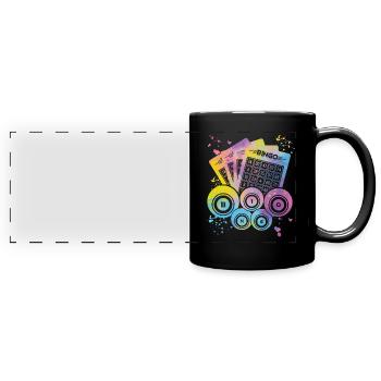 Bingo Bälle Farbsprotzer Frauen Männer Bingo - Panorama-Tasse farbig - Schwarz - Vorne