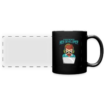 Web Entwickler Webdeveloper Zertifiziert - Panorama-Tasse farbig - Schwarz - Vorne