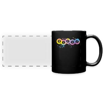 Bingo Bälle Farbsprotzer Frauen Männer Bingo - Panorama-Tasse farbig - Schwarz - Vorne
