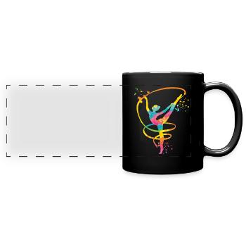 Gymnaste avec groupe Gymnastique rythmique - Mug panoramique uni - noir - Devant