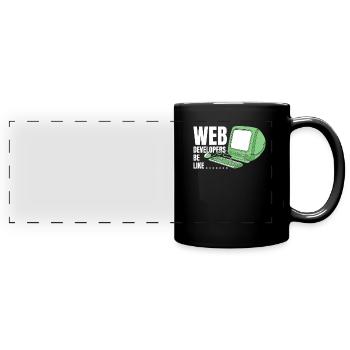 Web Entwickler Webdeveloper Lustig - Panorama-Tasse farbig - Schwarz - Vorne