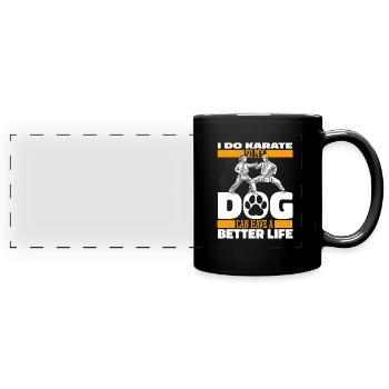 Karate Dog - Full Colour Panoramic Mug - black - Front