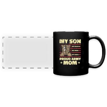 Mom Mutter Sohn - Panorama-Tasse farbig - Schwarz - Vorne