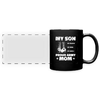Mom Mutter Sohn - Panorama-Tasse farbig - Schwarz - Vorne