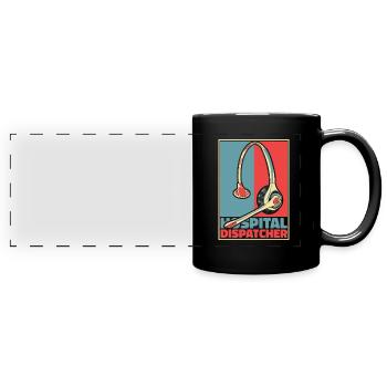 Notruf Leitstelle Einsatzzentrale Krankenhaus - Panorama-Tasse farbig - Schwarz - Vorne