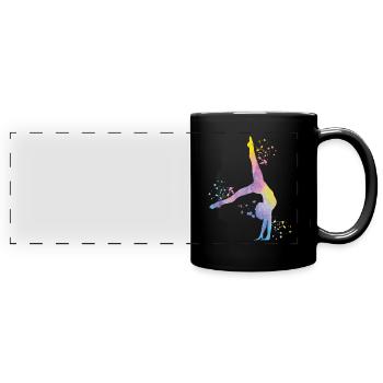 Gymnast with clubs Rhythmic gymnastics - Full Colour Panoramic Mug - black - Front