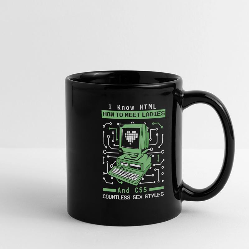 Je sais HTML comment rencontrer Ladies Developer Coder Mug panoramique uni