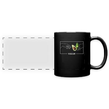 Michelangelo Kreation von Adam Vegan Vegans - Panorama-Tasse farbig - Schwarz - Vorne