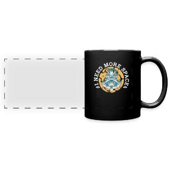 Weltraum Weltall Mutter Astroid Umleitung - Panorama-Tasse farbig - Schwarz - Vorne