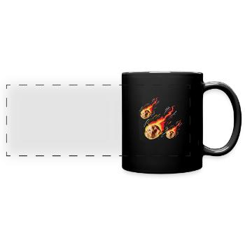 Weltraum Weltall Astroid Umleitung - Panorama-Tasse farbig - Schwarz - Vorne