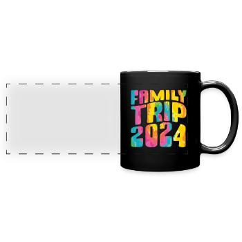 Voyage en famille 2024 Vacances en famille - Mug panoramique uni - noir - Devant