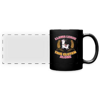 Gluten Free Llama - Full Colour Panoramic Mug - black - Front