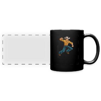 Line Dance - Panorama-Tasse farbig - Schwarz - Vorne