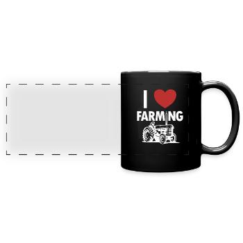 J’aime l’agriculture Fermier biologique Agriculteur Agriculture - Mug panoramique uni - noir - Devant