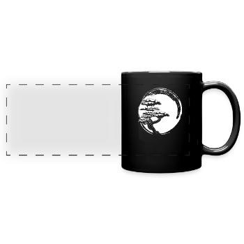 Bonsai Baum - Panorama-Tasse farbig - Schwarz - Vorne