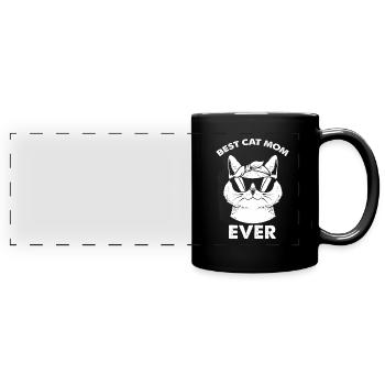 Chat de la fête des mères - Mug panoramique uni - noir - Devant