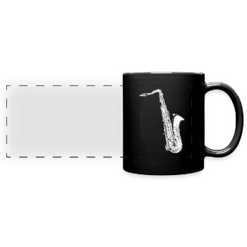 Saxophone marching band - Full Colour Panoramic Mug - black - Front