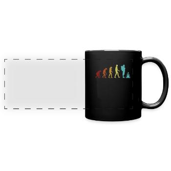 Camping Evolution Campsite Tents Glamping - Full Colour Panoramic Mug - black - Front