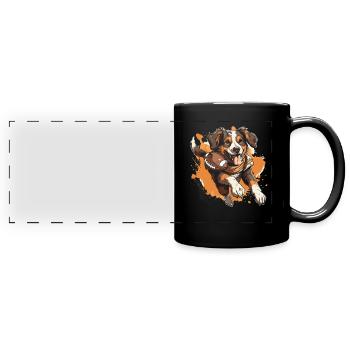 American Football Dog - Full Colour Panoramic Mug - black - Front