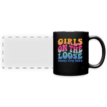 Girls On The Loose Moms Trip 2024 (en anglais seulement) - Mug panoramique uni - noir - Devant