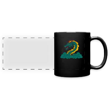 Jahr Des Drachen 2024 - Panorama-Tasse farbig - Schwarz - Vorne