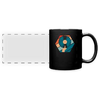 Vinyl Record Collector - Full Colour Panoramic Mug - black - Front