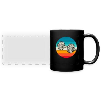 Fitness - Panorama-Tasse farbig - Schwarz - Vorne