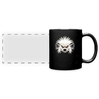 Porc-épic - Mug panoramique uni - noir - Devant