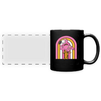Flamant - Mug panoramique uni - noir - Devant