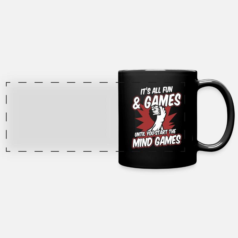 Until You Start The Mind Games Exercise Arm - Full Colour Panoramic Mug - black