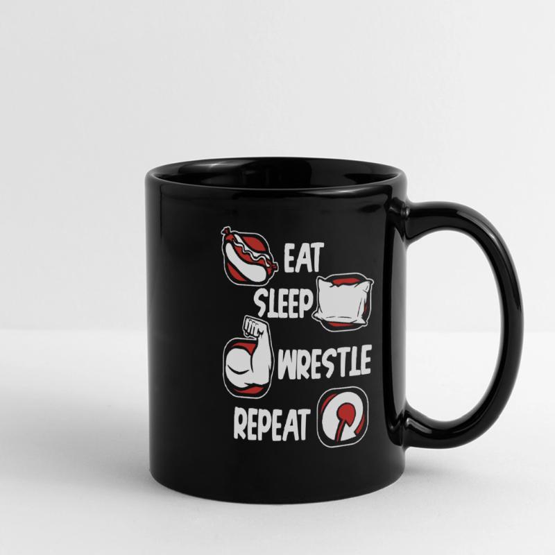 Manger Dormir Lutter Répéter Techniques Exercice Bras Mug panoramique uni