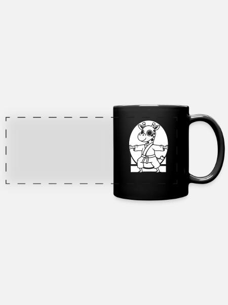 Karate - Panorama-Tasse farbig - Schwarz