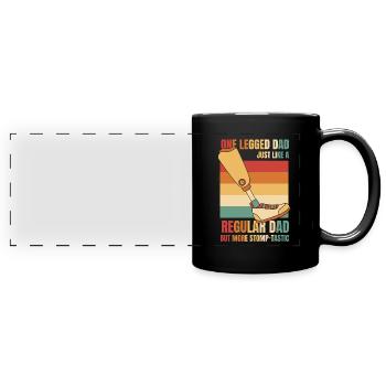 Einbeiniger Vater genau wie ein normaler Vater Benutzerbein - Panorama-Tasse farbig - Schwarz - Vorne