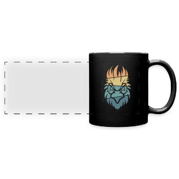 Poule de poulet - Mug panoramique uni - noir - Devant
