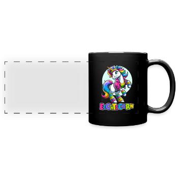 80s Eighties Unicorn Eighticorn - Full Colour Panoramic Mug - black - Front