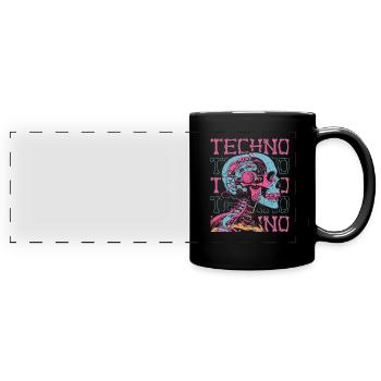 Techno Raver - Mug panoramique uni - noir - Devant