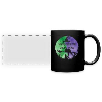 Krebs Hexe Grün Violett Anal Krebs - Panorama-Tasse farbig - Schwarz - Vorne