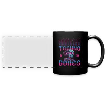 Techno Raver - Mug panoramique uni - noir - Devant