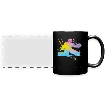 Eishockeyspieler Jungen Eishockey - Panorama-Tasse farbig - Schwarz - Vorne
