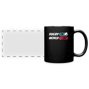 Rugby Rugby On World Off - Panorama-Tasse farbig - Schwarz - Vorne