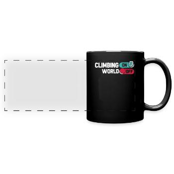 Klettern Kletterer Climbing On World Off - Panorama-Tasse farbig - Schwarz - Vorne