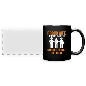 Fière épouse d'un agent correctionnel - Mug panoramique uni - noir - Devant