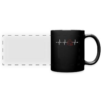 Buddhismus Herzschlag Buddhistisches Symbol Statue Priester - Panorama-Tasse farbig - Schwarz - Vorne