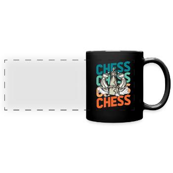 Échecs - Mug panoramique uni - noir - Devant