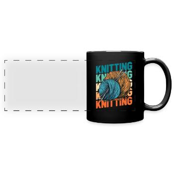 Stricken - Panorama-Tasse farbig - Schwarz - Vorne