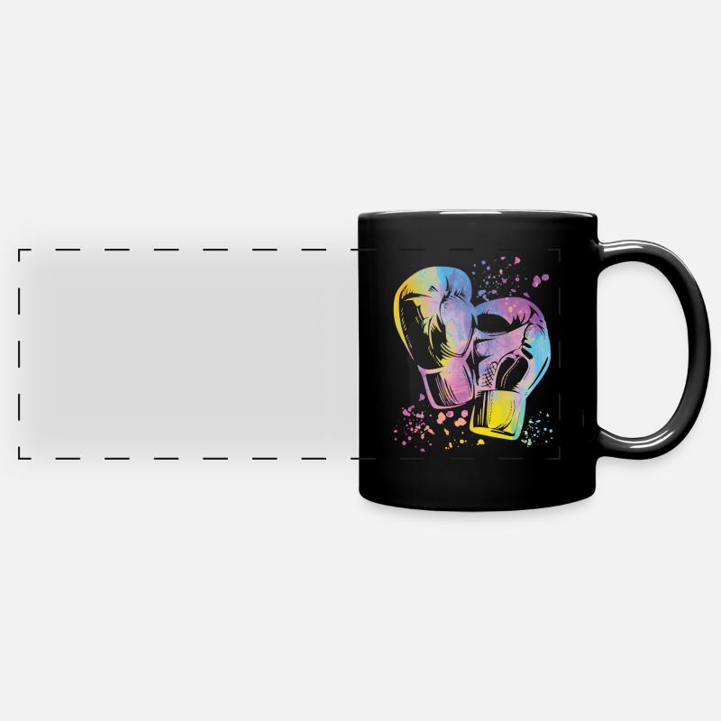 Boxen Kämpfer Kinder Boxen Match Boxer - Panorama-Tasse farbig - Schwarz