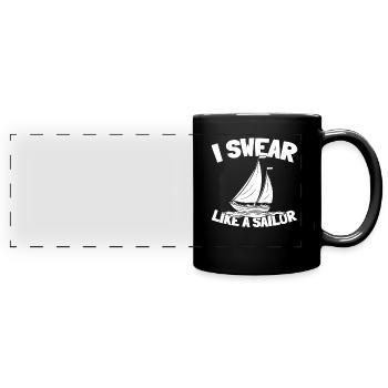 Segeln Segler Segelboot Swear Like A Sailor - Panorama-Tasse farbig - Schwarz - Vorne