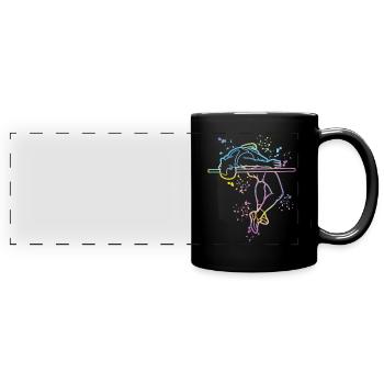 Hochspringer Wasserfarben Hochsprung - Panorama-Tasse farbig - Schwarz - Vorne